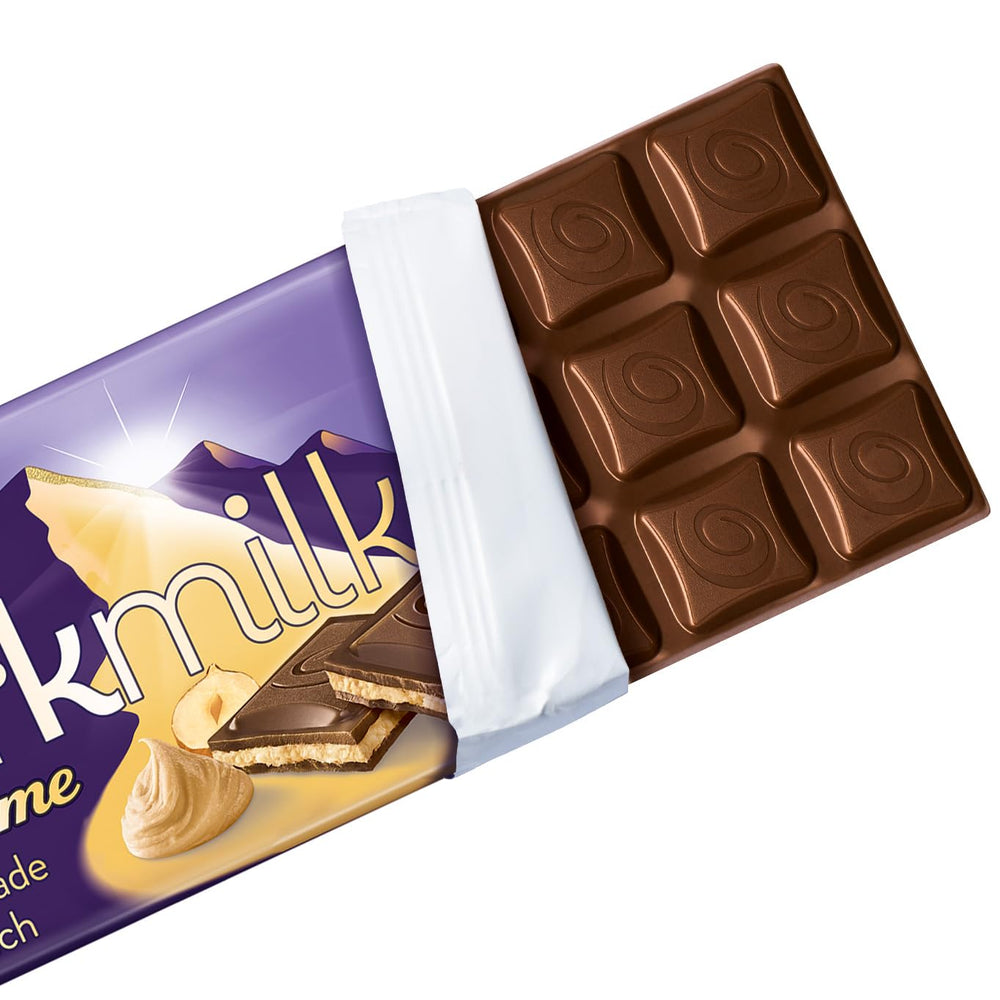Milka Black Milk – alpesi fekete csokoládé tejszínes nugát töltelékkel – 85g (5 db-os kiszerelés)