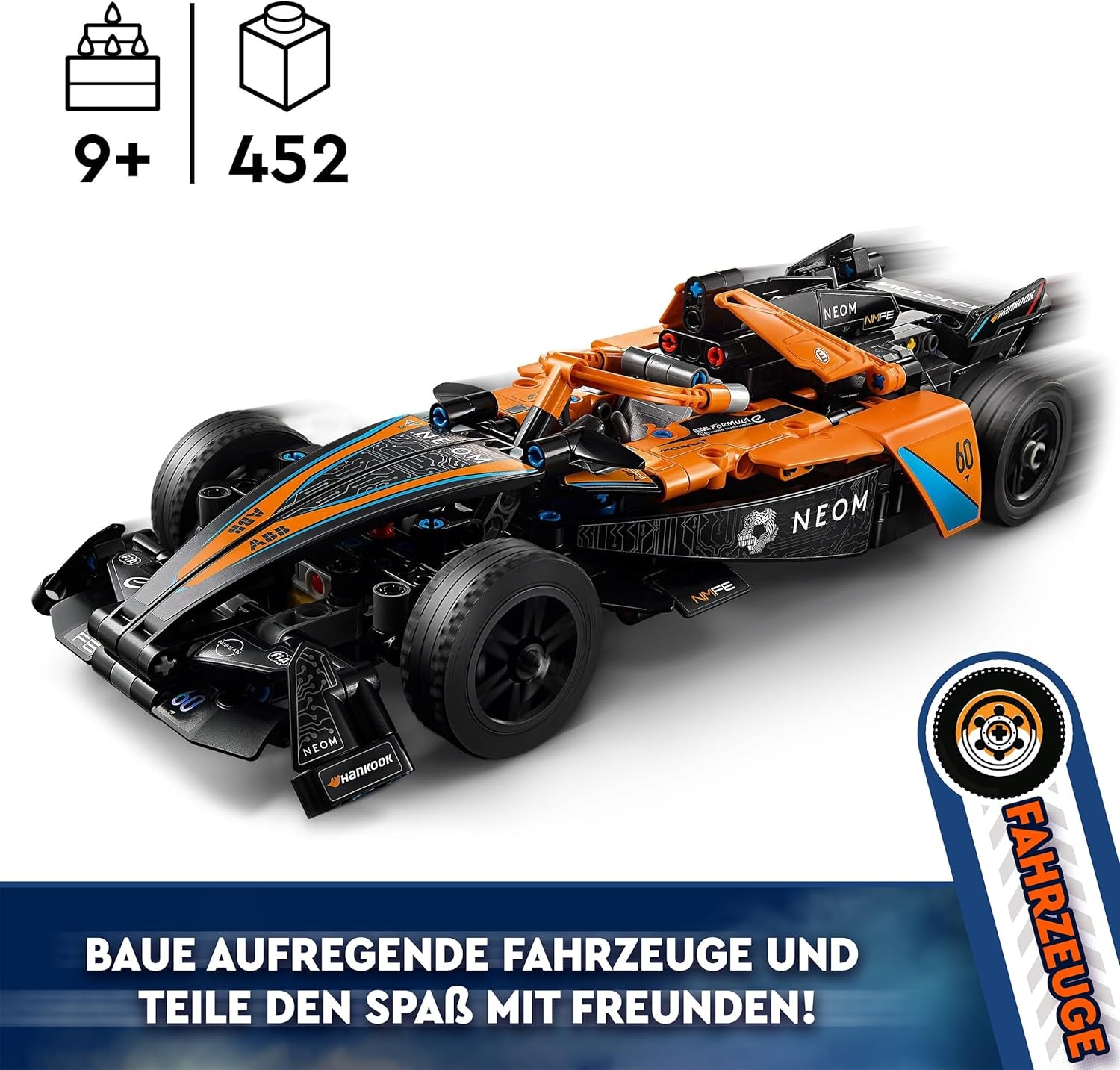 LEGO Technic NEOM Mclaren Formula E versenyautó, versenyautó játék 9 éves fiúknak és lányoknak, modellautós készlet, gyerekszoba dekoráció, születésnapi ajándékötlet 42169 építőkészletek Beuche den LEGO-Store