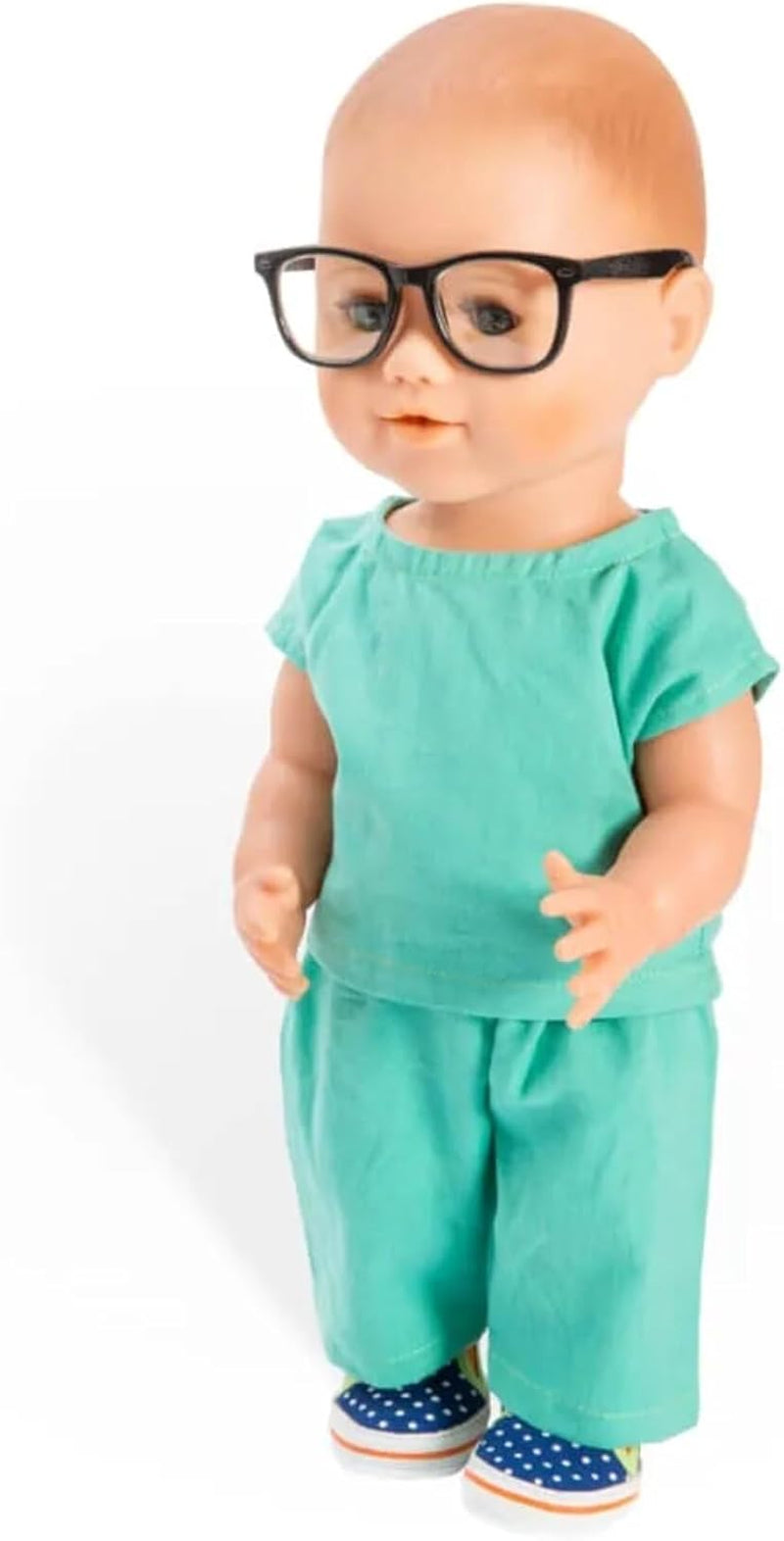 Heless 2653 - Bekleidungs-Set für Puppen, 4 teiliges Arzt-Outfit mit Hose, Hemd, Arztkittel und Stethoskop, Größe 35 - 45 cm