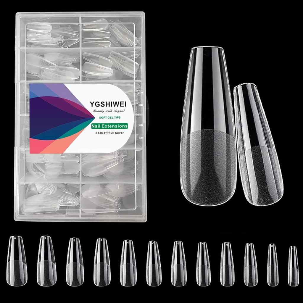 Unghii false cu acoperire completă, pachet de 504, 12 mărimi, unghii false cu lipici de unghii, unghii artificiale acrilice cu cutie de depozitare pentru saloane de unghii și artă unghii DIY acasă (pătrat)