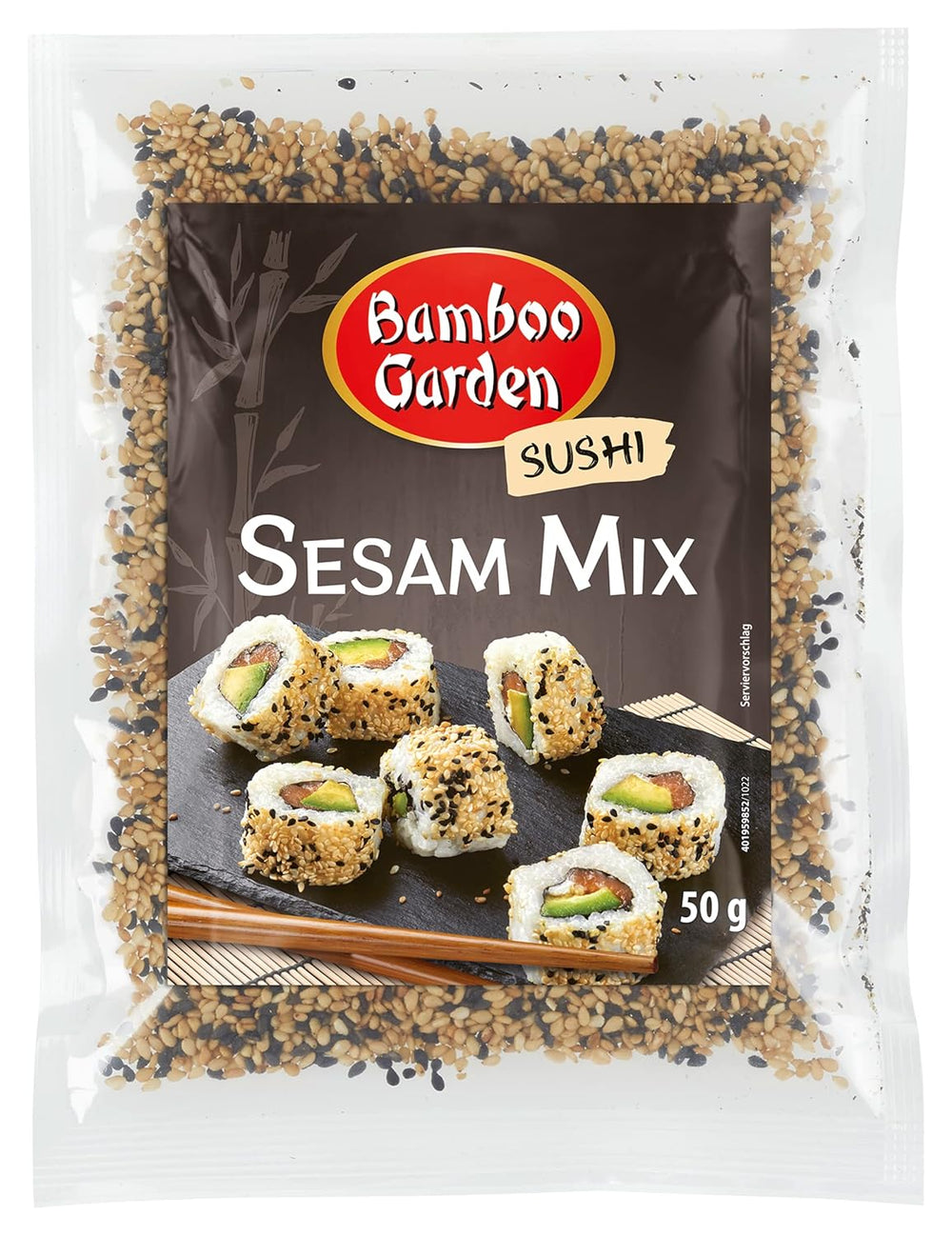 Bamboo Garden - Sushi Sesame Mix, Ideális mindenféle sushi elkészítéséhez, különféle ételek feltétjeként is finom, müzliben vagy zabkásaban, 1 x 50 g