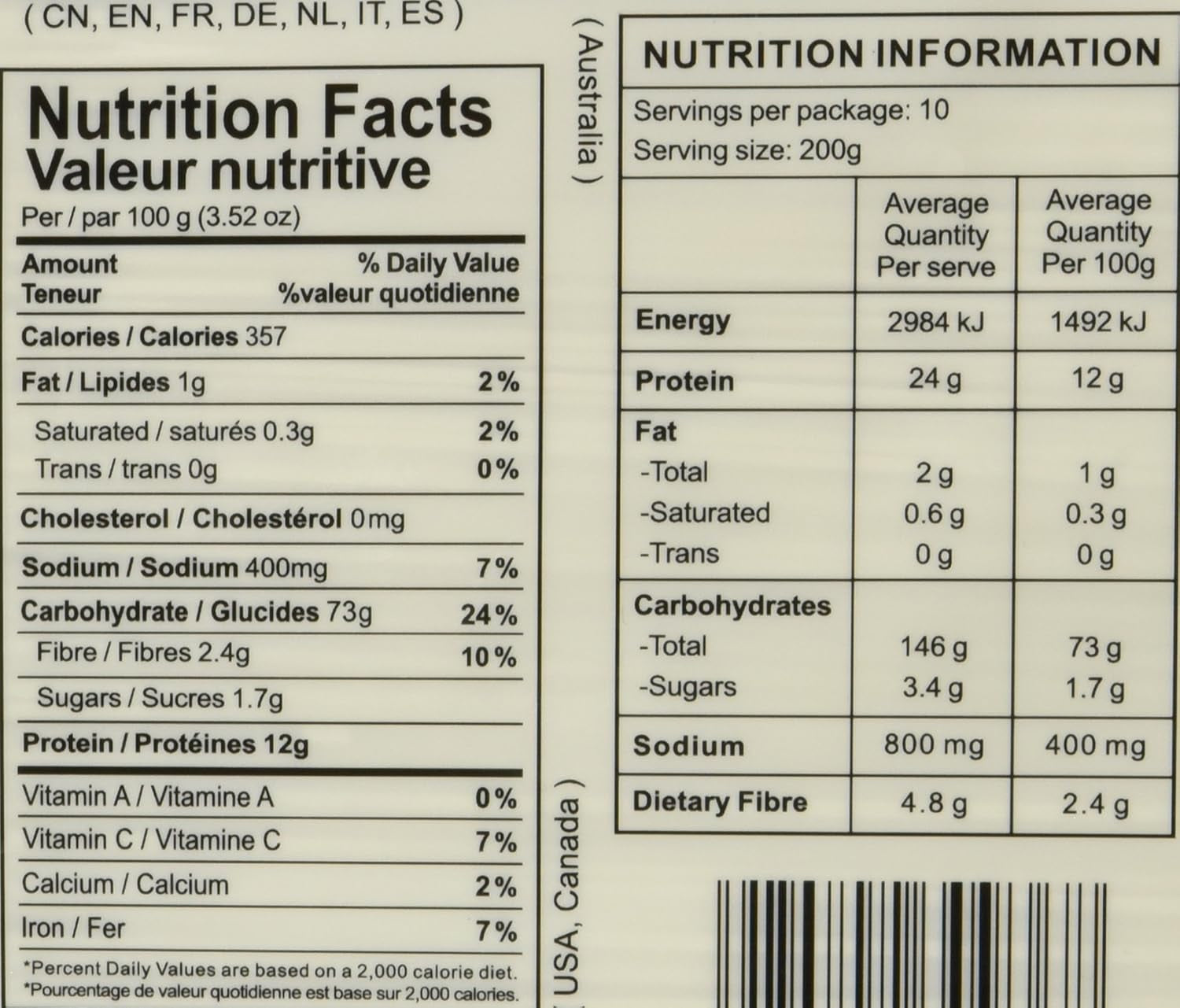 Búzamészta (Sanghaj), 1 csomag (1 x 2 kg)