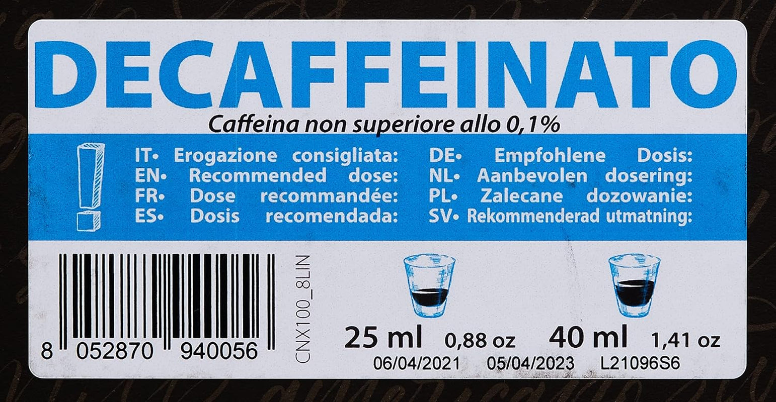 Decaffeinato Coffee Capsules Nespresso Compatible 5.6g x 100 capsules