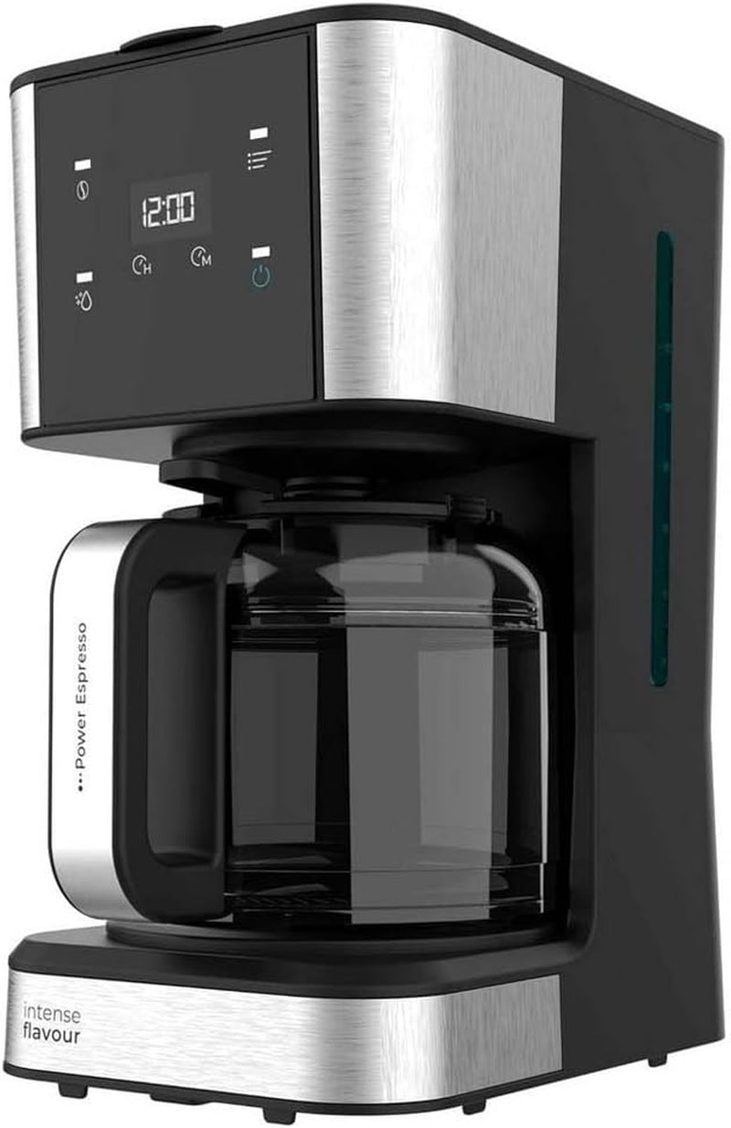 Espressor cu filtru Cecotec Coffee 66 Drop and Touch, putere 950 W, 1,5 L, 12 cești, ecran tactil, carafă din sticlă, cronometru 24 de ore, 6 comutatoare, filtru reutilizabil tip plasă