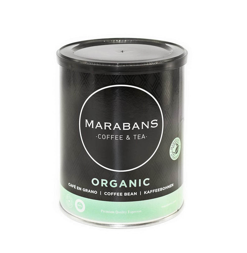 Boabe de cafea organice Marabans. Cutie de 250 g. ORIGINE: Honduras. Cafea 100% prăjită natural.