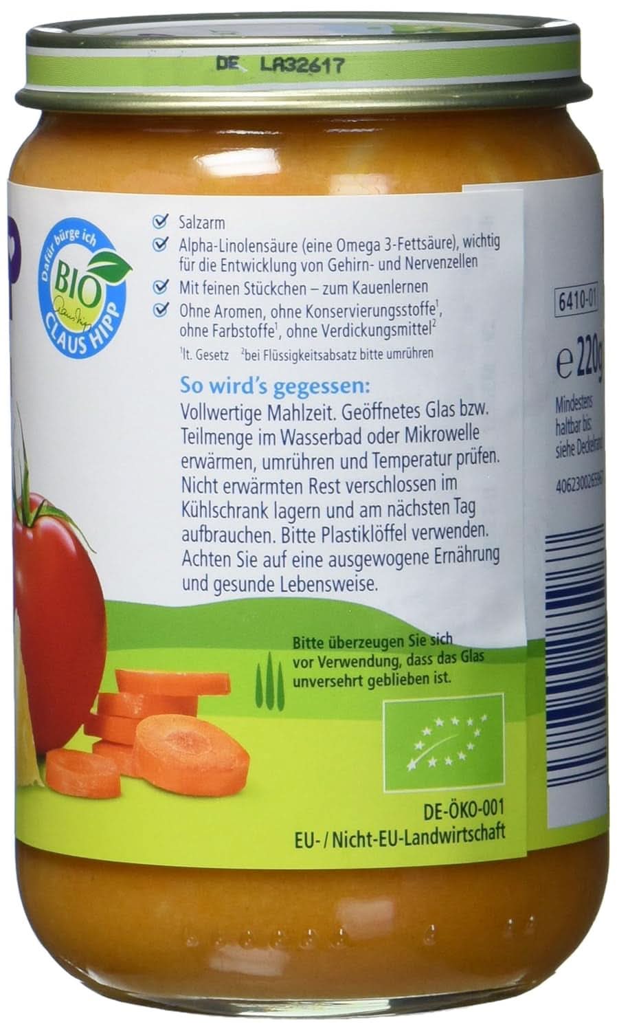 Hipp Pasta Bambini - Lasagna zöldségekkel, 6 db (6 x 220 g) Mother and Child Naty Shop csomag