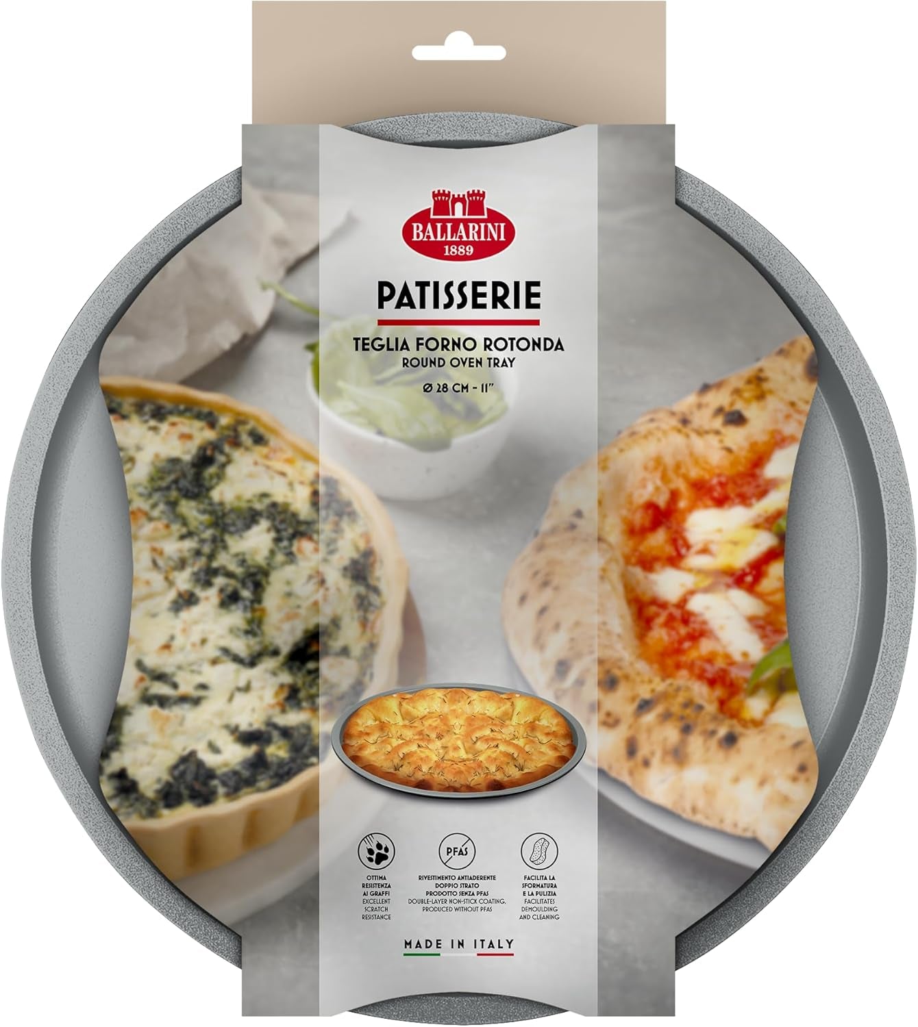 Ballarini, Tepsi, különféle modellek Tepsik és formák Naty Shop Szürke Kerek tepsi 28 cm