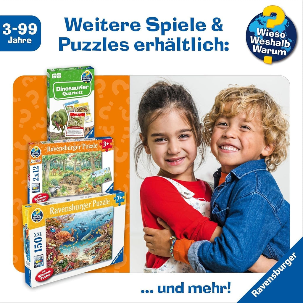 Ravensburger children's puzzle 13411 - Creaturi marine pe reciful de corali - De ce? De ce? De ce? Puzzle 150 piese XXL + poster de cunoștințe, pentru copii de la 7 ani Puzzle Naty Shop