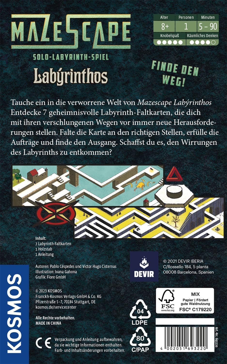 Kosmos Mazescape Labyrinth: játék