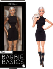 Barbie Basics Model 2 gyűjthető baba szőke hajjal, fekete miniruhával és Gladiátor csizmával, univerzális szabású divattal, mozgatható testtel és cserélhető fejjel, JBH71 Naty Shop babák alapértelmezett címe