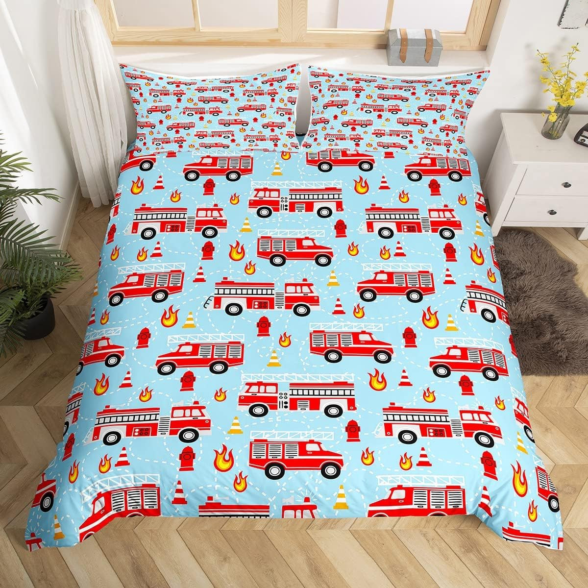 Jungen Cartoon Auto Bedtuchen Set 135X200,Kinder Bau Fahrzeuge Tröster Abdeckung Für Kind Kleinkind Teens,Dinosaurier Bettbezug,Traktor Maschinerie Bagger Bettdecke Abdeckung,Lkw Autos Bedtuchen Naty Shop Multi 140*28+0*240228