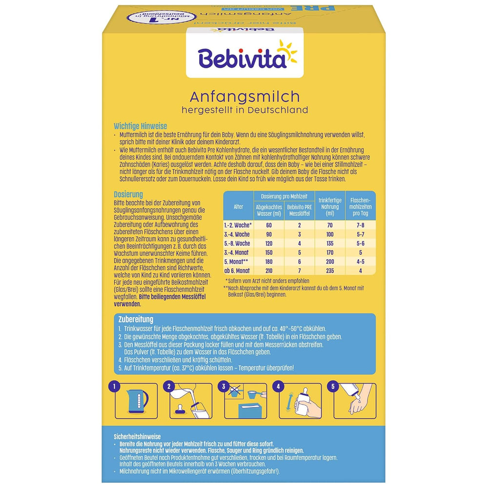 PRE tejpor tápszer (5 x 500 g), születéstől fogva, csak laktózt tartalmaz szénhidrátként, kiegészítő takarmányozásra alkalmas