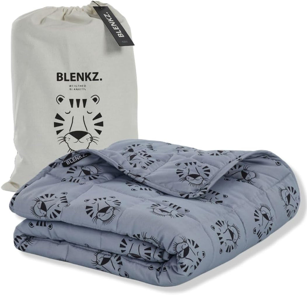 Súlyozott baba takaró | 3,5 kg | 100X150Cm | Terápiás takaró | Súlyozott takarók | Nehéz takaró (kék tigris arc, 3,5kg-100X150 cm) BLENKZ Ágyak és Takarók. Kék tigris arc 5Kg-140X200Cm
