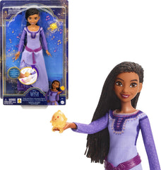 A Mattel Disney Wish Asha, Rosas Modepuppe & Star Figur, beweglich mit abnehmbarem Outfit, "This Wish" angol nyelvű dal.