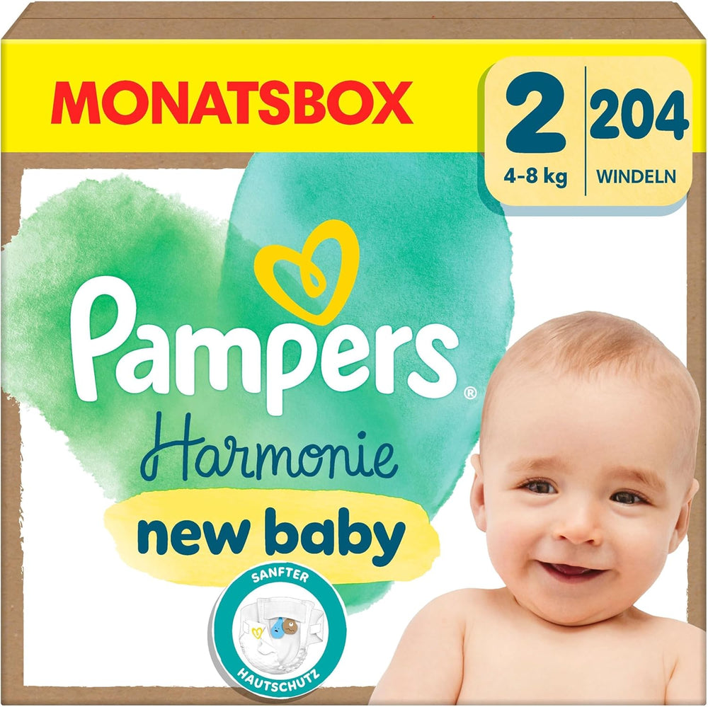 Pampers Harmony pelenka 2-es méret, 204-es pelenka, 4kg-8kg, gyengéd bőrvédelem 100% Pampers védelemmel