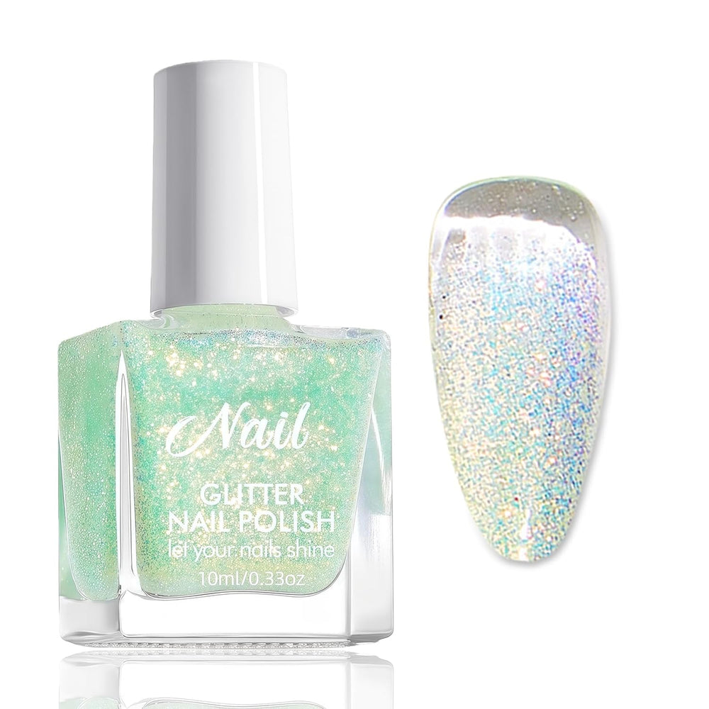 Rózsaszín csillogó körömlakk - Nem mérgező vízbázisú körömlakk nőknek - Gyorsan száradó körömlakk - Fényvisszaverő, csillogó körömlakk otthoni barkácsoláshoz (átlátszó rózsaszín, 10 ml)