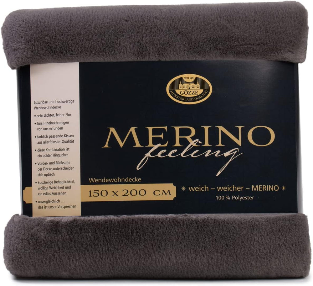 Gözze - Kényelmes takaró, megfordítható, nagy sűrűségű 600 G/m², 150 x 200 cm - Sötétzöld ágyak és takarók Besuche den GÃ¶zze-Store Antracit 150 X 200 cm