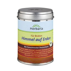 Herbaria Himmel auf Erden bio 100g M-Dose – fertiges Bio-Gewürzsalz für Rind-, Kalb- und Schweinefleisch als Braten oder Kurzgebratenes – in nachhaltiger Aromaschutz-Dose