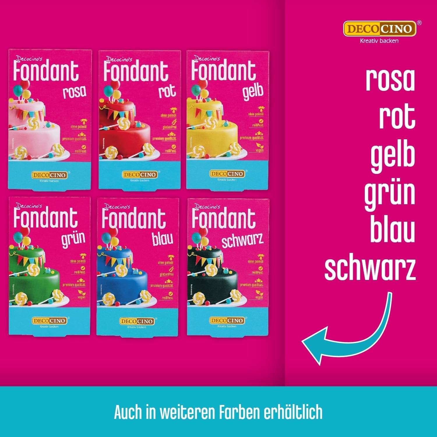 DECOCINO Rollfondant Decke Weiß – 300G – Gebrauchsfertige Fondant-Decke, Zum Eindecken & Verzieren Von Torten Und Kuchen – Glutenfrei & Vegan Glazuri si Decor Naty Shop