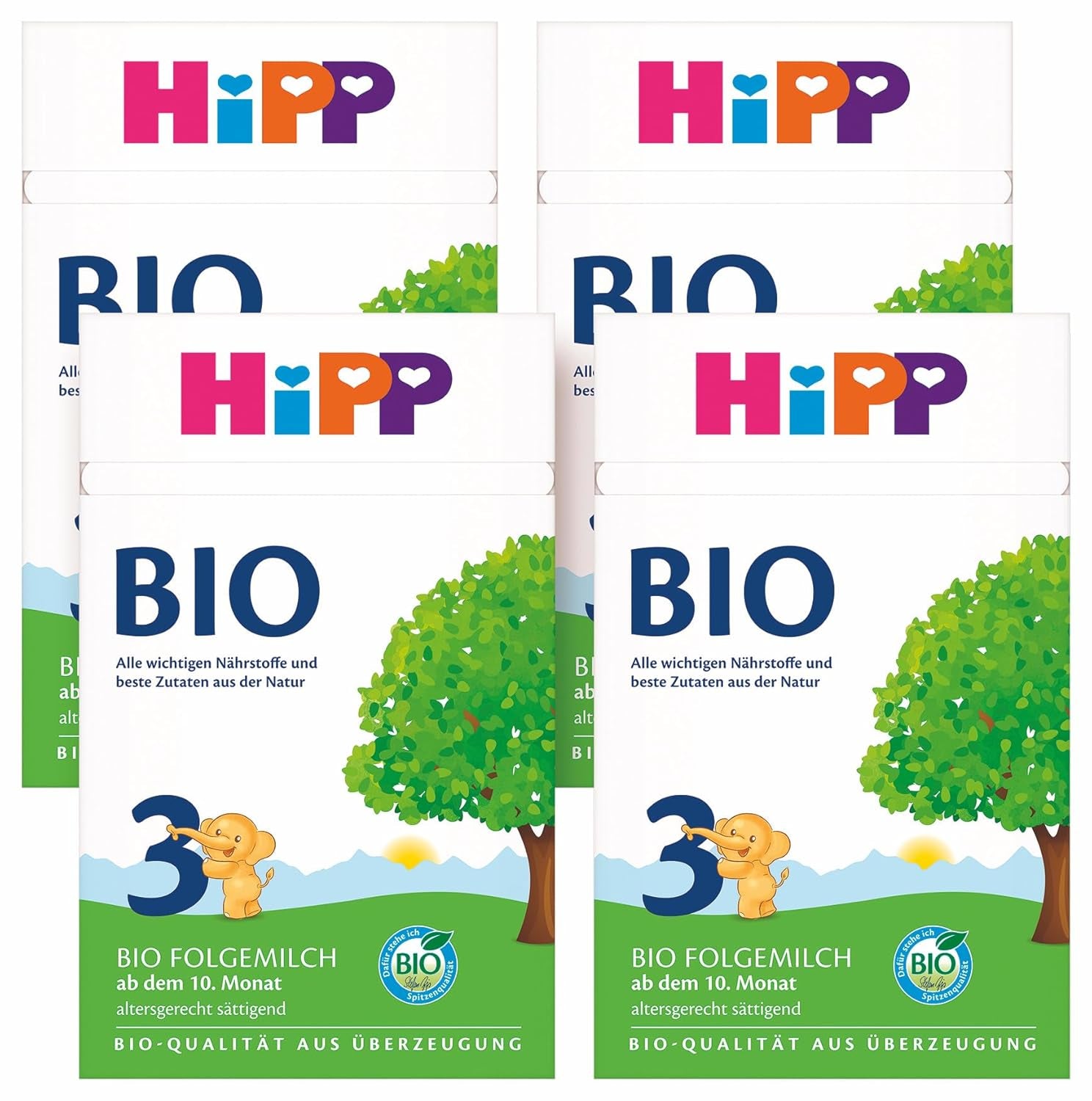 HiPP 3 Organic anyatej (4 x 600g) - 10 hónap után, Omega-3-mal (DHA, ALA), kalciummal, D-vitaminnal, a legjobb bio minőséggel