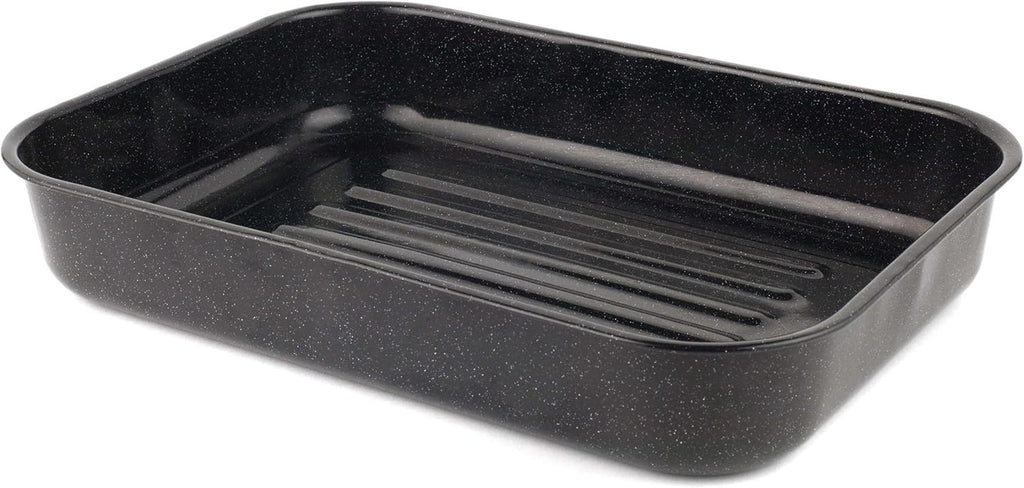 Russell Hobbs CW9161 Romano 34Cm Emaille Bräter - Mit Gitter, Rechteckige Auflaufform Mit Rost, Spülmaschinenfest Ofenform, Grill Auflaufform, Bratform Für Backofen Ofenbeständig Bis 230 Grad Matrite si tavi pentru copt Naty Shop 42Cm