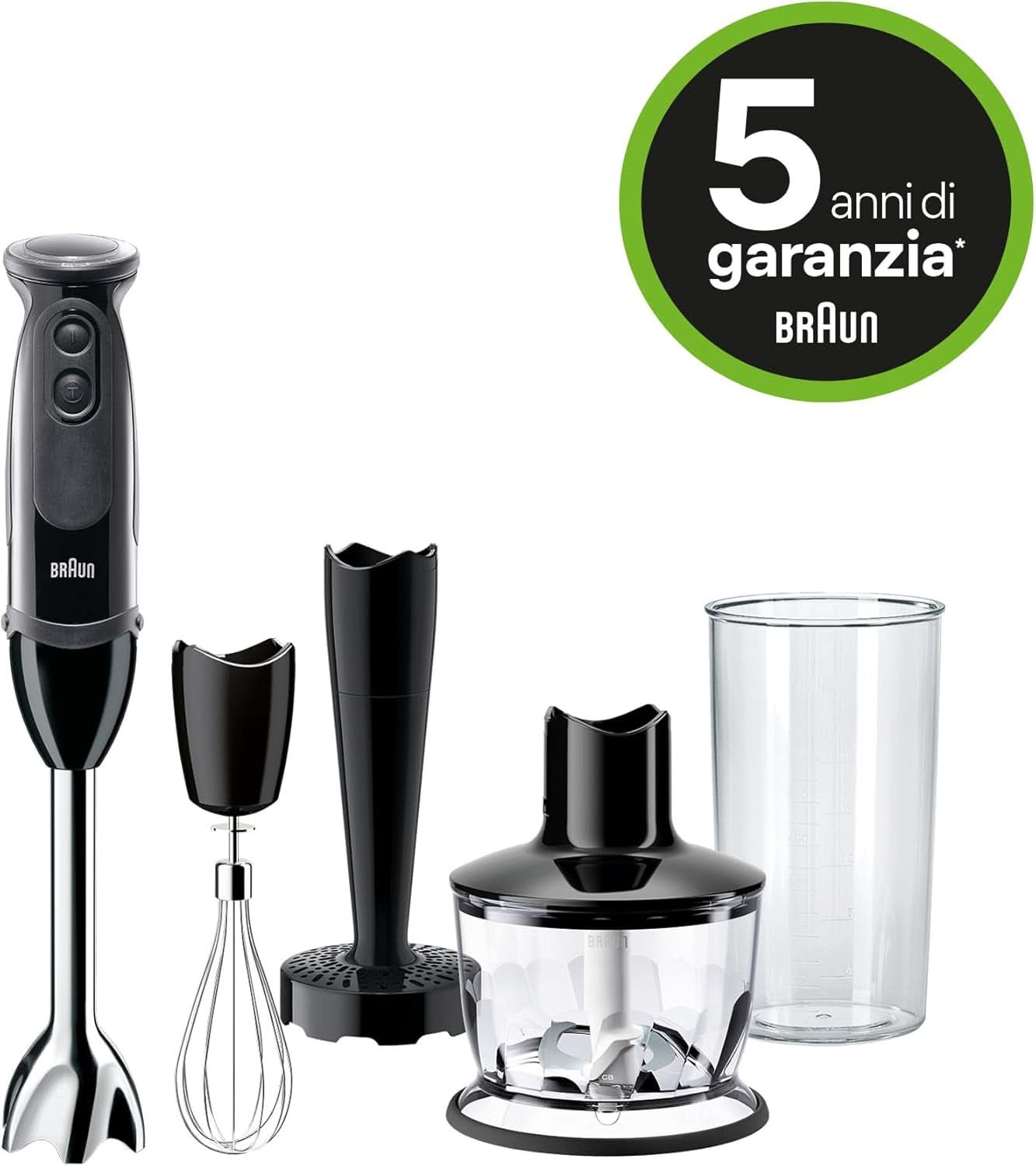 Braun Háztartási Multiquick 5 MQ 5237 BK Állványkeverő 0,5 L Állványkeverő Schwarz 1000 W Kitchen Naty Shop
