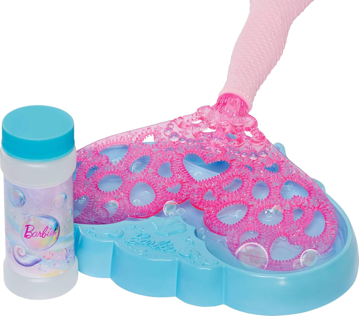 Barbie Bubble Sparkle Meerjungfrau-Puppe mit Seifenblasenfläschchen und -lösung, Tablett und Bürste, extralanges Blondes Haar mit Farbsträhnchen, JLW56