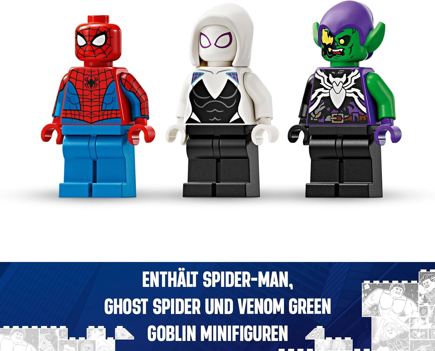 LEGO Marvel Pókember Versenyautó és Méregzöld Goblin, Pókszerepjáték szuperhős figurákkal és megépíthető autóval, Ajándék gyerekeknek, fiúknak és lányoknak 7 éves 76279 építőkészletek Beuche den LEGO-Store
