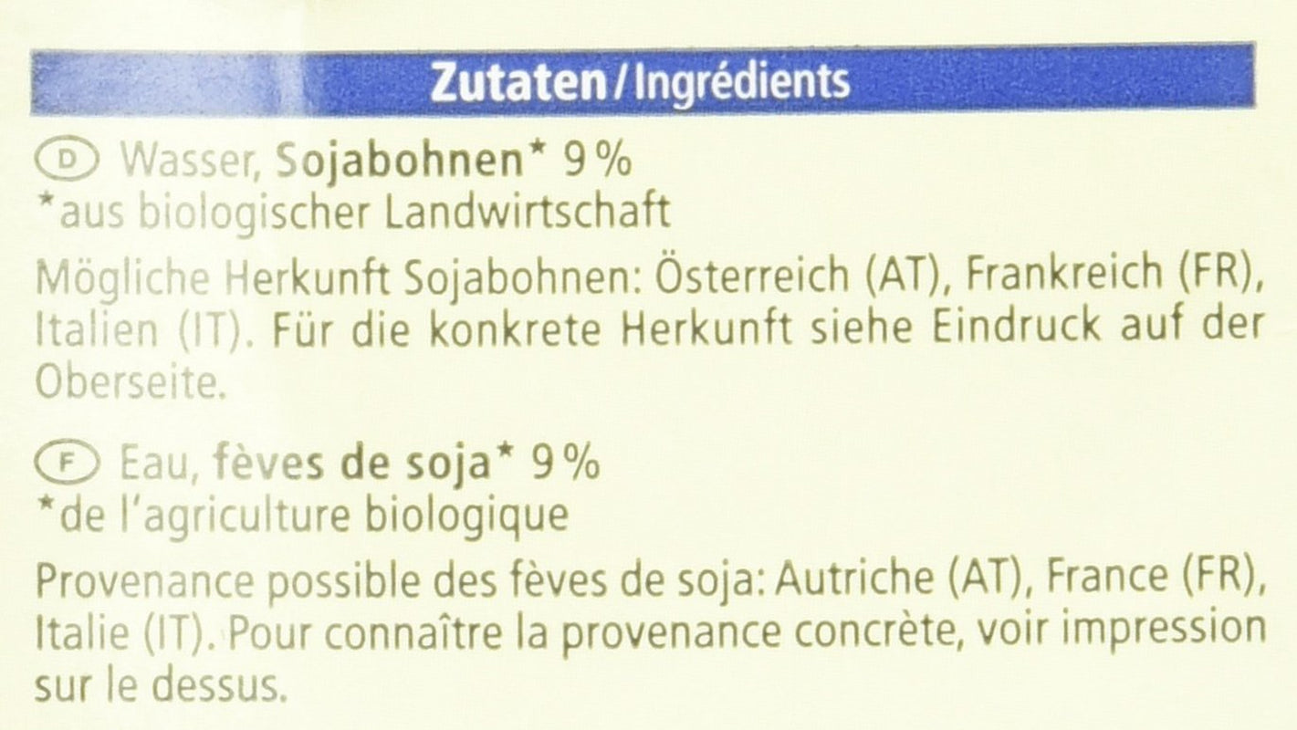 Bio Sojadrink, zsírtalan, gluténmentes, laktózmentes, vegán, 8er Pack (8 x 1 kg)