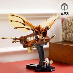 LEGO Icons Leonardo Da Vinci repülő gépe csapkodó szárnyakkal - Minifigurát és állványt tartalmaz - Építőkészlet felnőtteknek - Lakberendezési készlet - Ajándékötlet - 10363 Építőkészlet Besuche den LEGO-Store