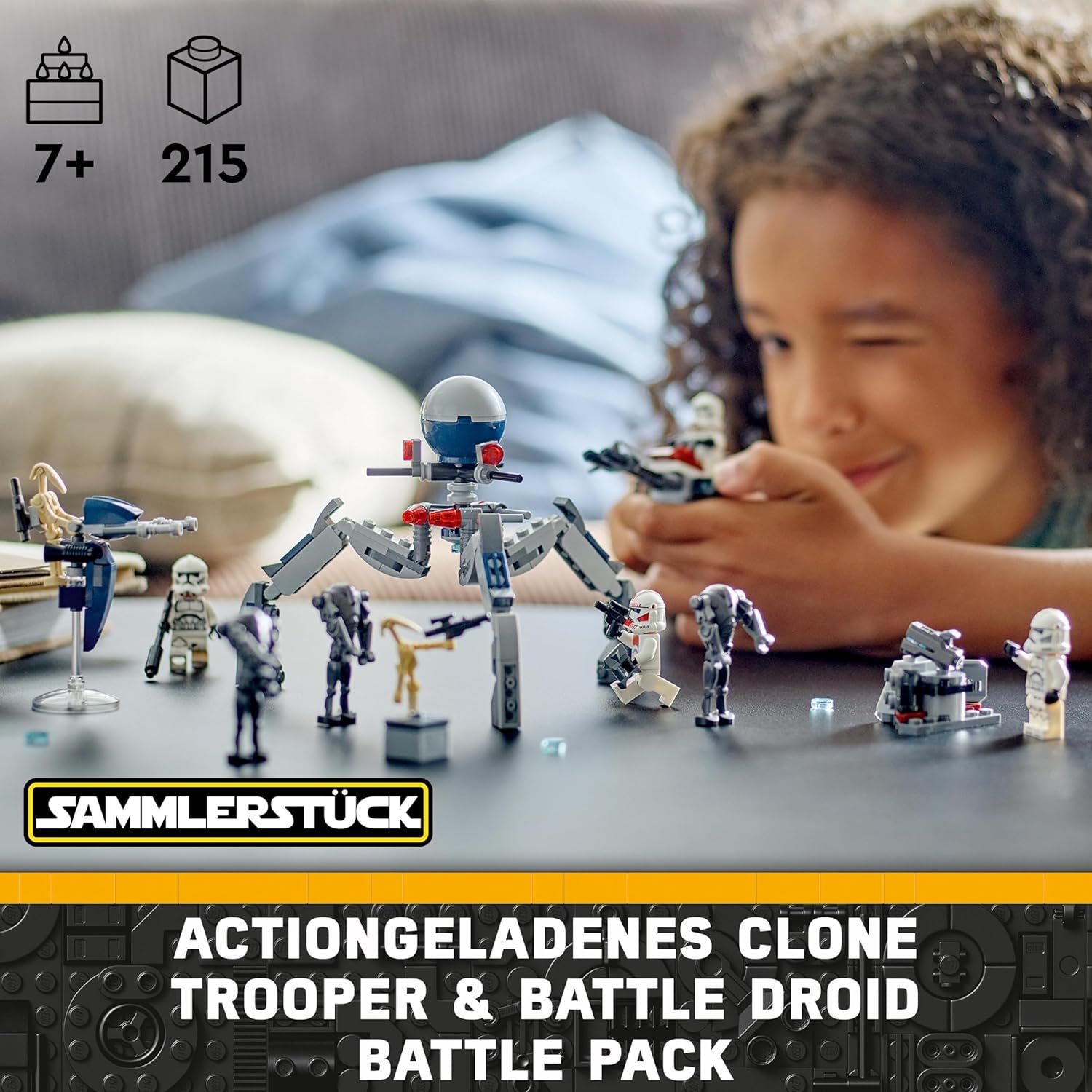 LEGO Star Wars 75372 Clone Trooper & Battle Droid Battle Pack csomaggal 4 minifigura, 5 droid és gyorshajtó motorkerékpár lövöldözős játékkal - Építőjáték 7 évesnél idősebb fiúknak és lányoknak Építőkészletek Besuche den LEGO-Store