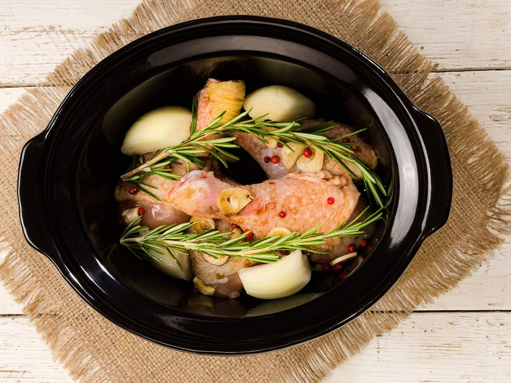 Beper BC.510 Slow Cooker, 280 W, 4,5 liter, kerámia üveg, fekete és acél lassú tűzhely Naty Shop