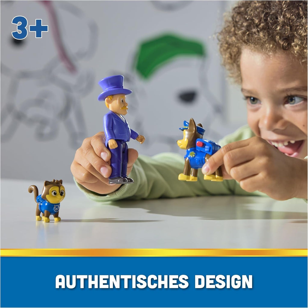 PAW PATROL Hero Pups - Set de figurine de acțiune cu 1 figurină de câine Chase, 1 figurină de pisică chaos și 1 figurină de primar know-it-all, jucărie potrivită pentru copii cu vârsta de peste 3 ani Action figures Naty Shop