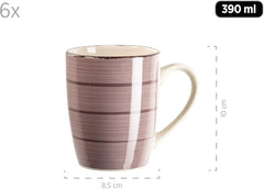 MÄSER 931950 Bel Tempo II serviciu de mic dejun pentru 6 persoane în aspect vintage, ceramică pictată manual Seturi vesela masa Naty Shop