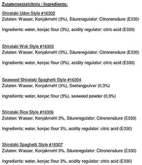 Miyata Shirataki vegyes doboz 5 különböző fajtával, konjac lisztből készült tészta, 5 csomag (5 x 270 g)