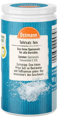 Ostmann Gewürze - Asztali só | Feines Speisesalz zum Nachsalzen | Mit praktischem Streuaufsatz | Természetes összetevők | 90 g Der Streudose-ban