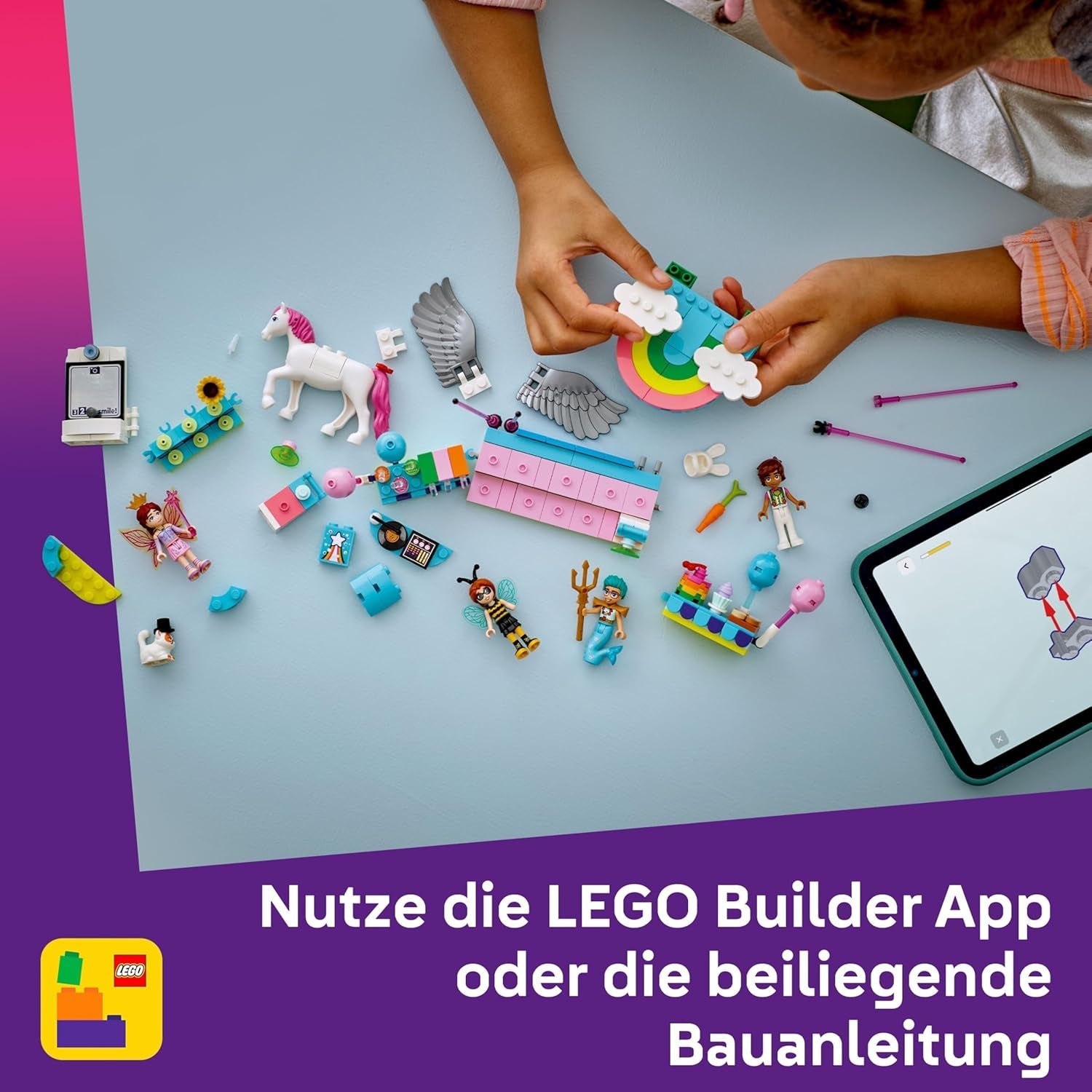 LEGO Friends Kostümparty mit Einhorn und Fee - Spielzeug für Mädchen ab 6 Jahren - Bühne, DJ-Pult, 4 Minipuppen, der Katze Churro und Einer Pferdefigur sowie lustigem Zubehör - Ajándékötlet - 42661