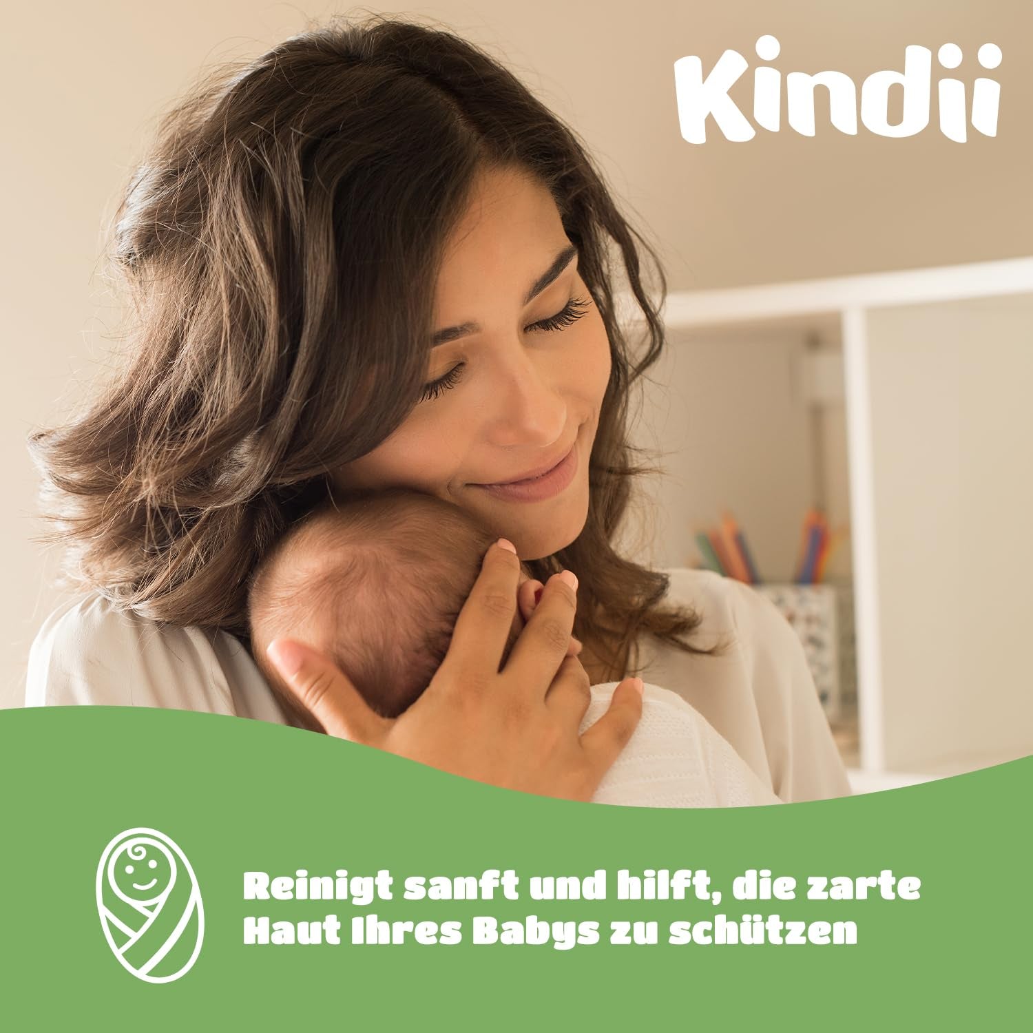 Kindii Natural Balance nedves törlőkendő babáknak – (1 x 60 db) Nedves törlőkendő babáknak és gyerekeknek – Protective, Aloe Vera, Finom illatú – 60 db.