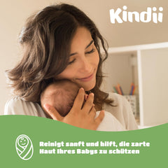 Kindii Natural Balance nedves törlőkendő babáknak – (1 x 60 db) Nedves törlőkendő babáknak és gyerekeknek – Protective, Aloe Vera, Finom illatú – 60 db.