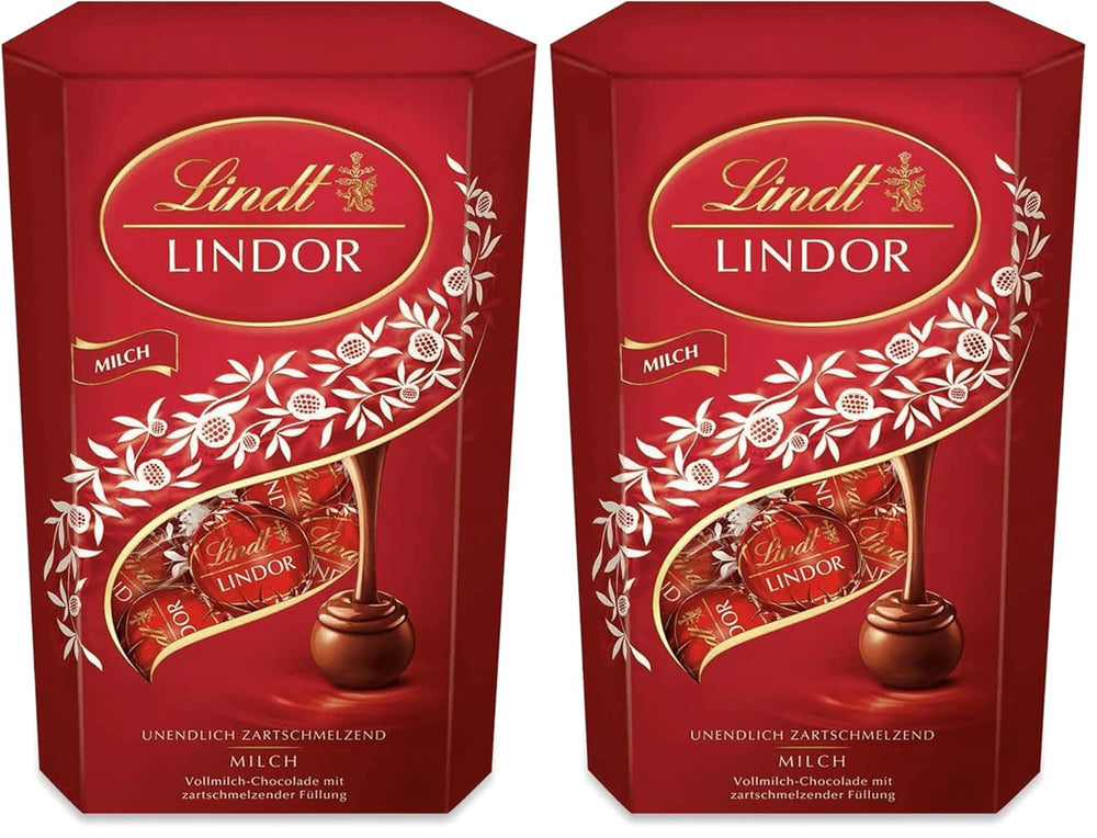 Lindt csokoládé | Tejcsokoládé kúp LINDOR | 500g | 38 tejcsokoládé golyó szájban olvadó töltelékkel | Csokoládé ajándék