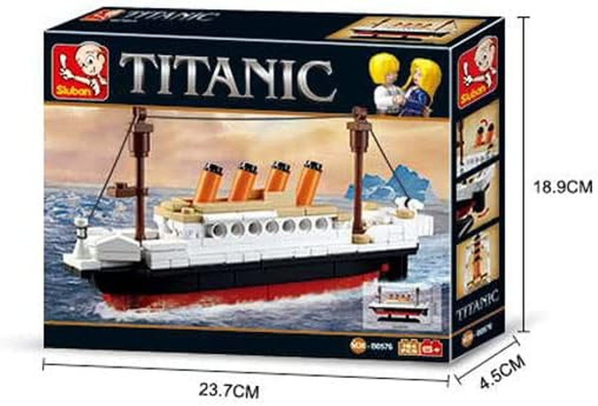 Sluban Klemmbausteine ​​​​SlubanM38-B0576 SL95336, Kleiner Bausatz (194 Teile) [M38-B0576], Spielset, Klemmbausteine, Schifffahrt, Spielfigural, Titanic, bunt