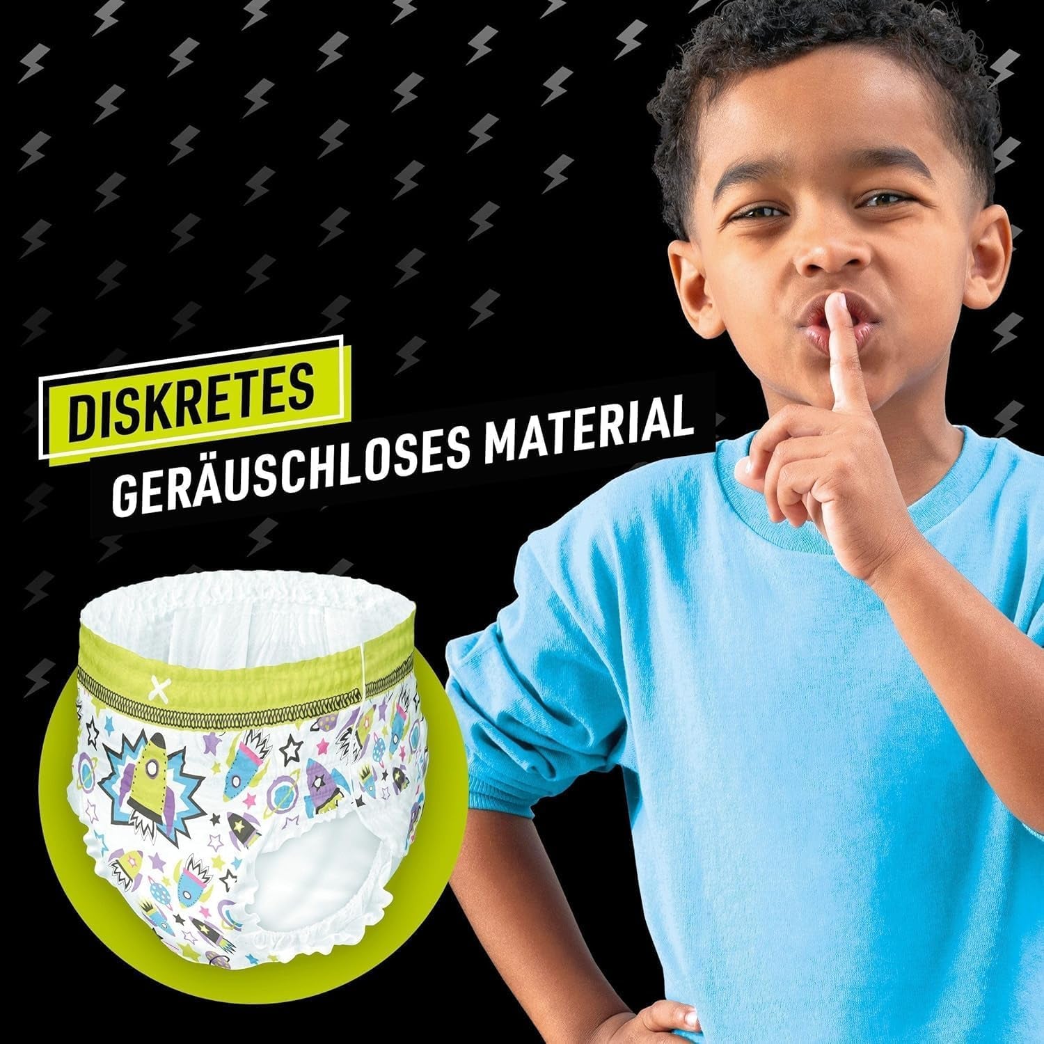 Űrhajó pizsamanadrág, 9 nedvszívó éjszakai nadrág, 8 év, 27-43 kg, egész éjszakai szivárgás elleni védelem