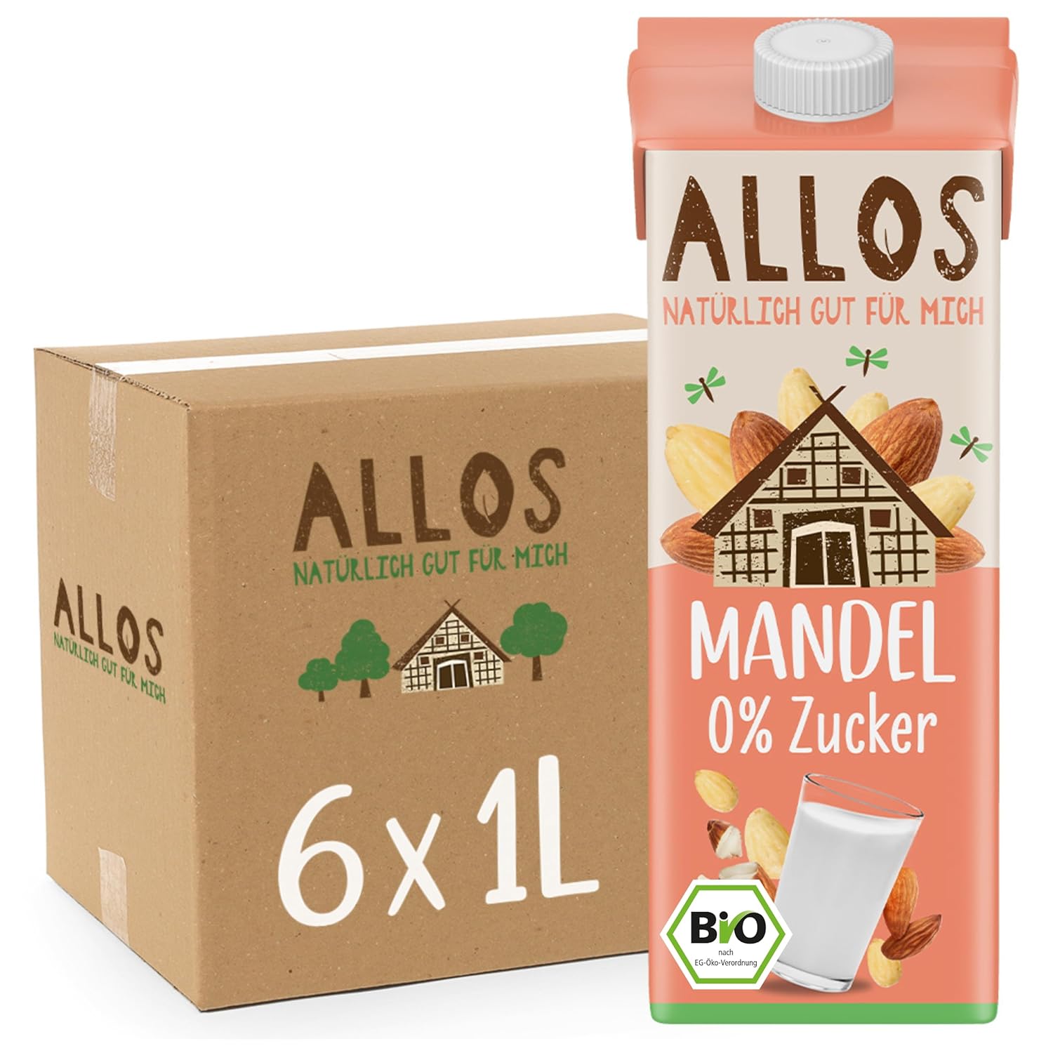 Allos Mandeldrink Cukormentes Mandel Natur Vegán Laktóz 1L