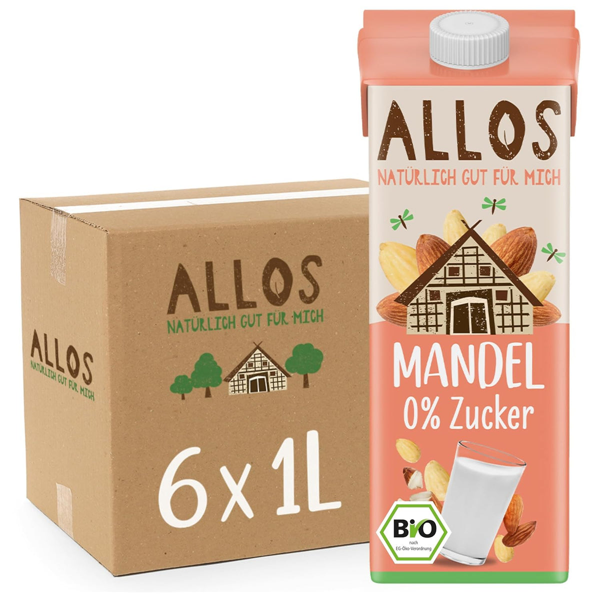 Allos Mandeldrink Cukormentes Mandel Natur Vegán Laktóz 1L