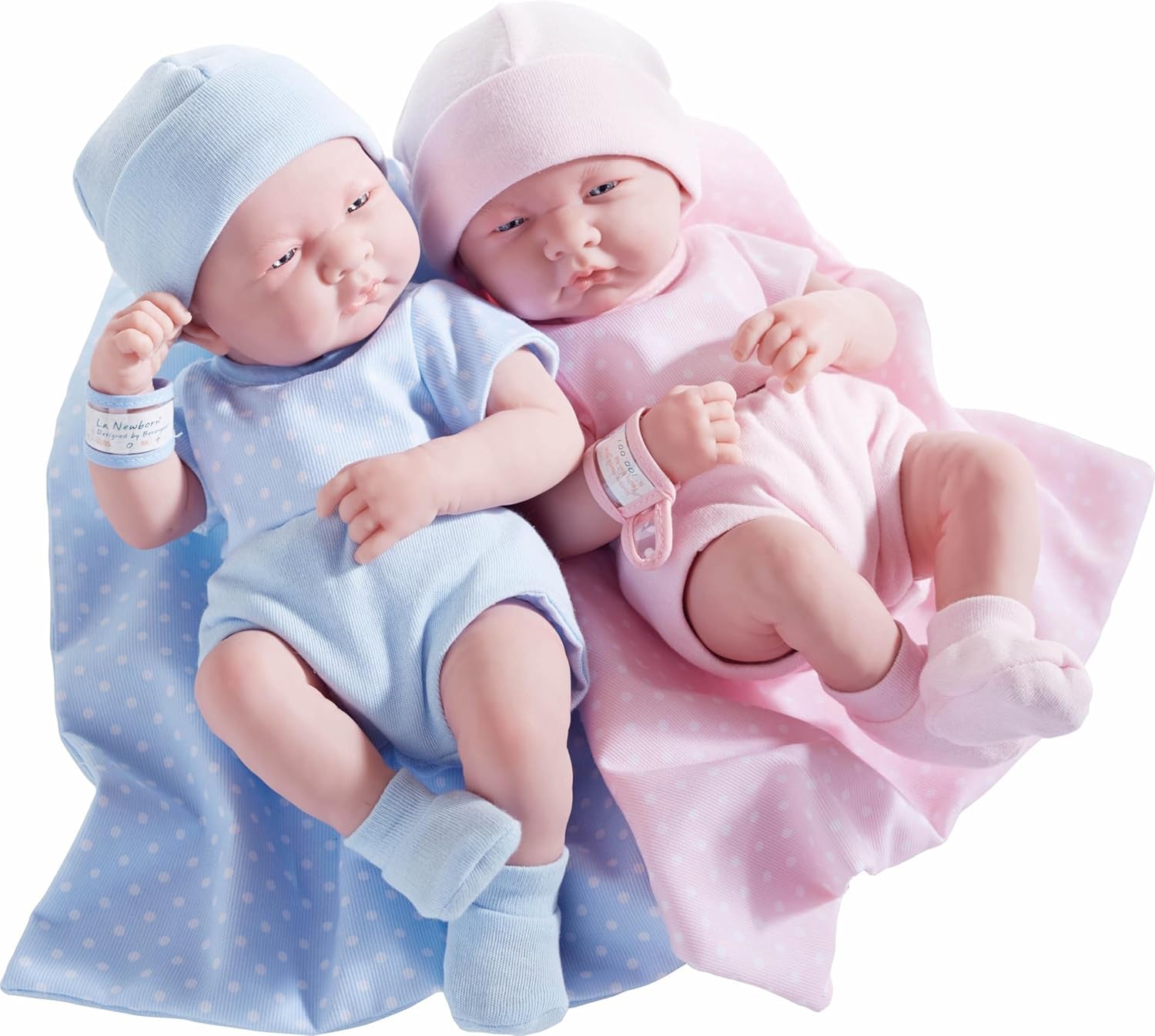 jc toys 102-18540 – Kinderpuppe, Körper aus Gummi, Blue Kleidung mit Punken, 36 cm