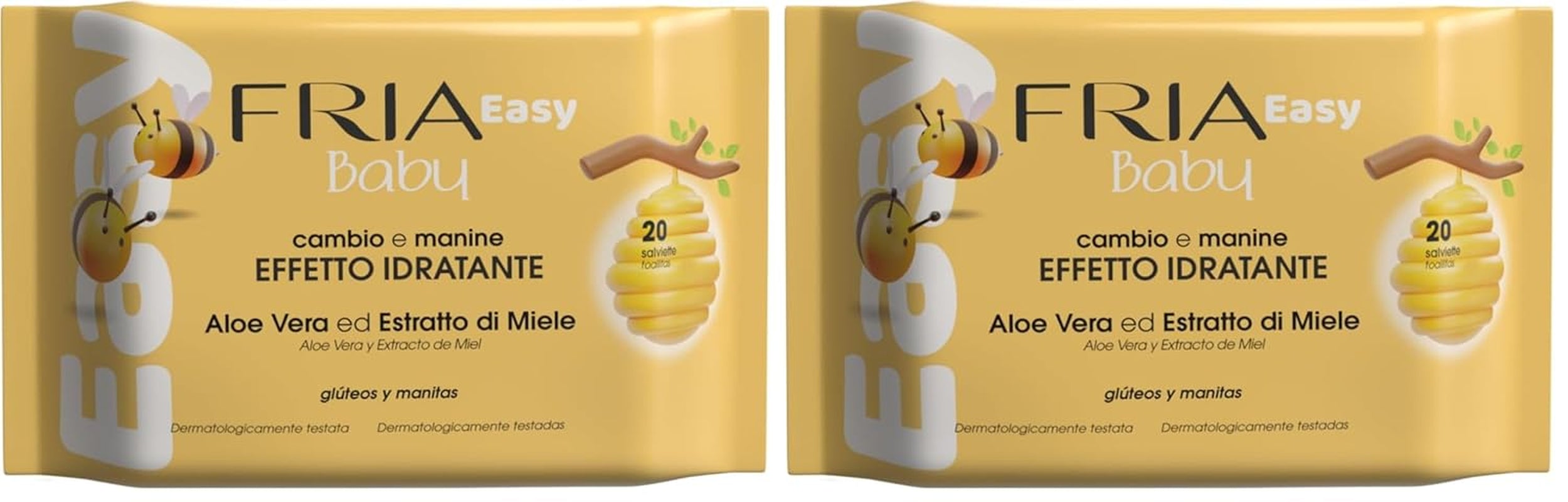 Easy Baby Nedves Törlőkendő Aloe Verával és Mézkivonattal Bőrhidratáló, Bőrgyógyászatilag tesztelt, 20 db törlőkendőt tartalmazó csomag