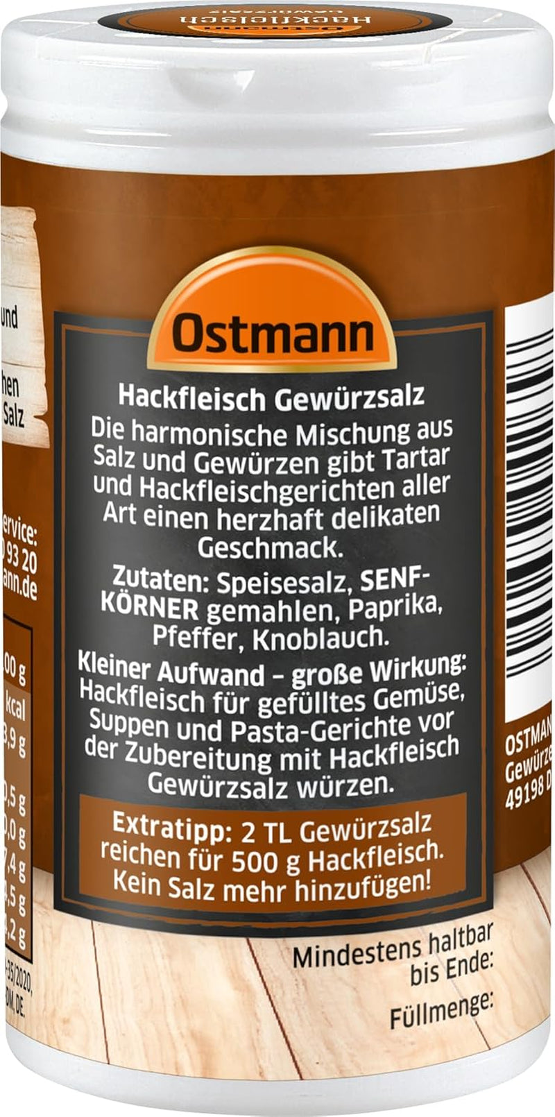 Ostmann Gewürze - Hackfleisch Gewürzsalz | Gewürz für Hackfleisch, Buletten oder Cevapcici | 60 g Streudose-ban