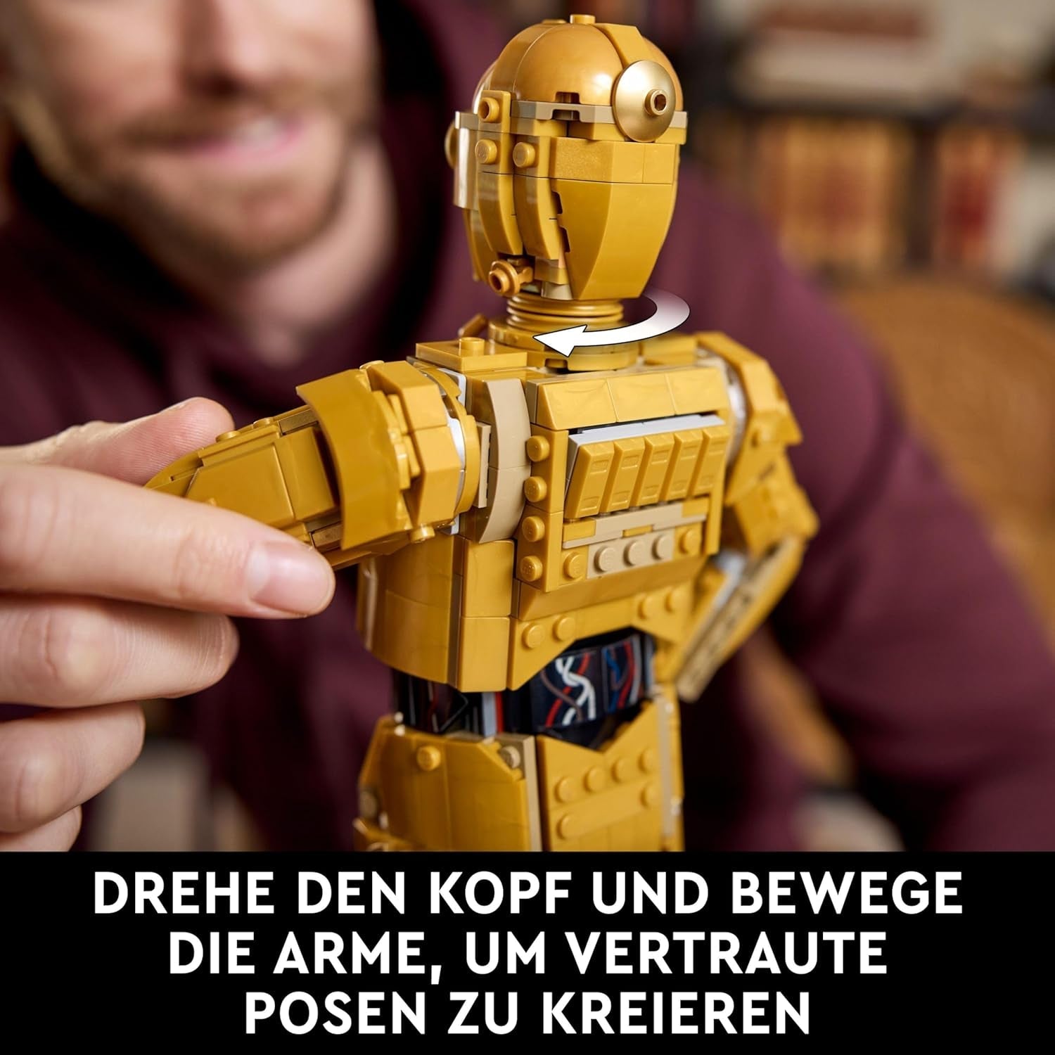 LEGO Star Wars C-3PO B, megépíthető droid, gyűjthető, építhető és bemutatható modell, nosztalgikus ajándékötlet felnőtteknek és rajongóknak, gyűjtői darab, fantasy játékkészlet 75398 építőkészlet Besuche den LEGO-Store