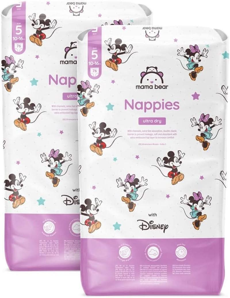 Pelenkák Mama Bear Disney Ultra Dry 4-es méret (8-14 kg), fehér, 84 db (1 csomag)
