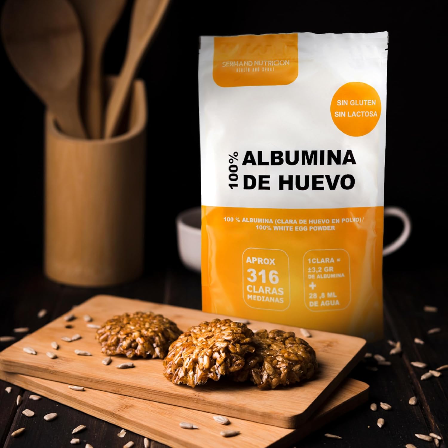 Sermand Nutrition Egg Albumin 100% por, gluténmentes, laktózmentes